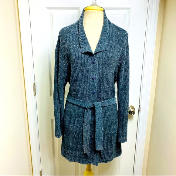 designers studio originals women soft long cardigan button gray size S - Picture 1 of 5